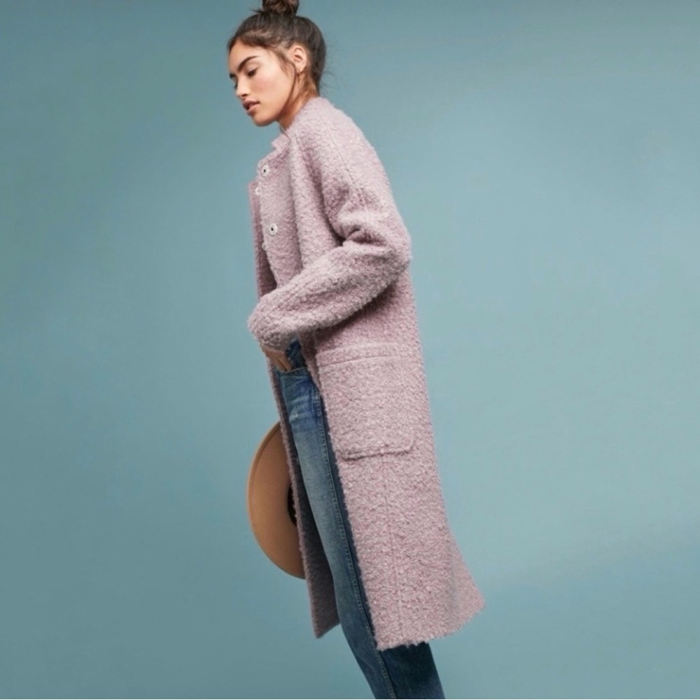 M135 // Anthropologie Greylin Windermere Boucle Cocoon Coat // S - Picture 7 of 16
